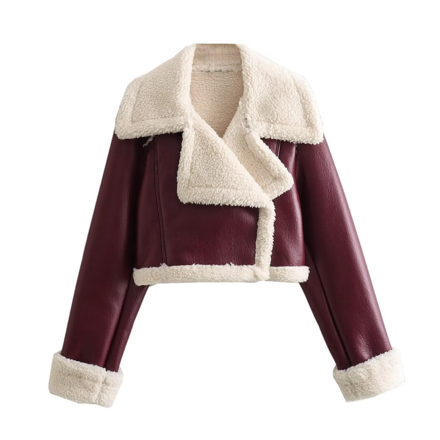 Fur Integrated Short Street Hot Girl Motorcycle Clothing Coat - Bellarte Enchanté Fur Integrated Short Street Hot Girl Motorcycle Clothing Coat
